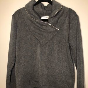 Grey cowl neck lightweight sweatshirt